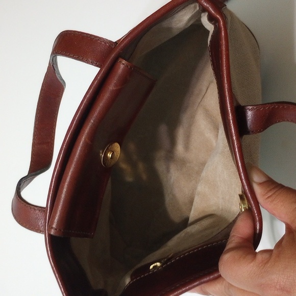 Brahmin Vintage Canvas and Leather Mini Tote - Picture 8 of 12